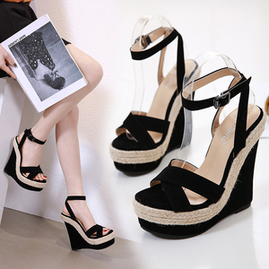2024 European and American Street Show Hemp Rope Comfortable <b>Wedge</b> <b>Sandals</b> - Product Image 3
