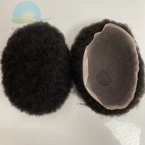 Nhà Cung Cấp Ấn Độ Trong Mens Tóc Giả Trang Phục Cho Hói Tóc Con Người Người Phi American Afro Đầy Đủ Thụy Sĩ Ren Của Nam Giới Xoăn Toupee Ren - Product Image 4