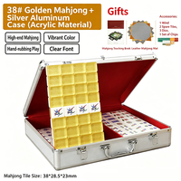 Ensemble de Mahjong en Acrylique Solide Translucide Brillant, Sculpté en Relief Profond avec Symbole Clair, pour Usage Domestique, Manipulation Manuelle, Loisirs et Fêtes