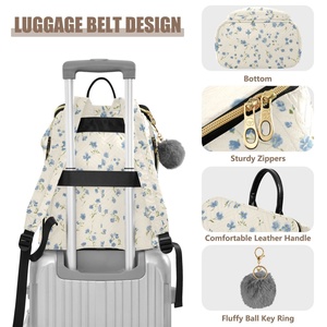 New <b>Women</b> Fashion <b>Backpack</b> Waterproof Portable <b>Backpack</b> Durable <b>Large</b> Size Customs Flowers Travel Bag - Product Image 4