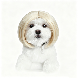 Pelucas de Navidad para Mascotas, Perros y Gatos, Estilo Bobo con Raya al <span class=keywords><strong>Centro</strong></span>, Color Blanco Hueso, Accesorios Navideños para Mascotas, Ideales para Halloween y Navidad - Product Image 1