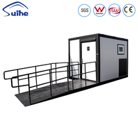 Toilettes portables accessibles aux fauteuils roulants, unité de salle de bain préfabriquée en conteneur de 10 pieds