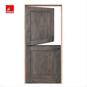 Alland Cina pintu pengocok kayu Desain unik utama baru Interior pintu kayu padat depan kustom untuk rumah dengan kaca - Product Image 6
