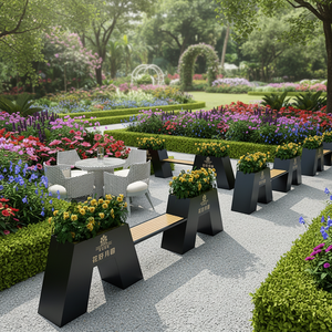 Fioriera da Esterno Moderna Minimalista Personalizzata in Alluminio Verniciato a Polvere e Acciaio Inossidabile, Vasi Grandi Bianchi per Casa e Giardino - Product Image 3
