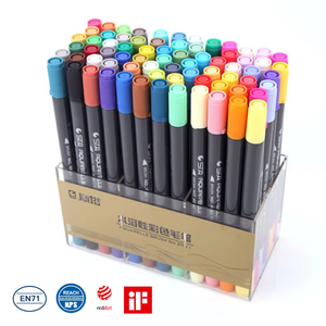 ปากกาเพ้นท์สีน้ำแบบพู่กันหลายสี ปากกาหัวคู่ ปลายแหลม ปากกาสีถาวรสำหรับเขียนข้อความ ปากกาสำหรับโรงเรียน ผู้จำหน่าย - Product Image 1