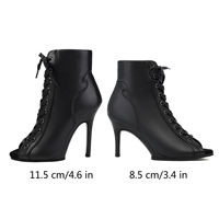 Chaussures de danse jazz sexy style européen et américain, bottines à lacets à bout ouvert, talon très haut, synthétiques