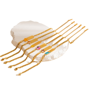 Grensoverschrijdend populaire roestvrijstalen dolfijn vierkante armband, licht luxe niche high-end ster sieraden, modieus elegant - Product Image 3