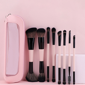 Set de Brochas de Maquillaje Portátiles de 8 Piezas, Doble Punta, para Sombras de <span class=keywords><strong>Ojos</strong></span>, Rubor, Delineador, Cejas, Contorno, Brochas para Difuminar, Brochas de Maquillaje de Viaje - Product Image 1