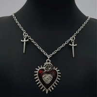 Collier de bijoux chauve-souris gothique rétro d'Halloween, collier pendentif tendance européenne, vente en gros N26826
