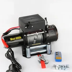 12V/24V 전기 윈치 전기 회복 윈치 13500lb-강철 케이블-2 개의 리모트