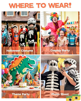 Mainan Mewah Kerangka Dinosaurus Lucu untuk Keluarga, 2 Ukuran, Dapat Dipakai Anak-anak dan Dewasa, Hiasan Kepala Fosil, Boneka Lembut, Hadiah Pesta Halloween