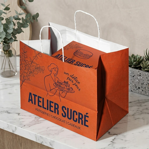 Bolsas de Papel Kraft Ecológicas Impresas Personalizadas al por Mayor para Comida para Llevar de Restaurantes y Entrega de Alimentos - Product Image 2