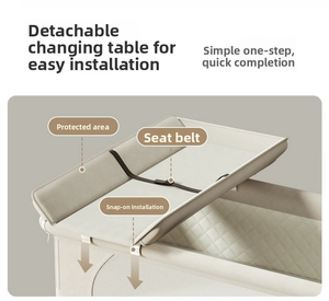 Cuna Portátil Multifuncional para Bebé - Cuna Plegable para Recién Nacido, Convertible en Cama Grande con Marco de Metal para el Hogar y el Hospital - Product Image 3