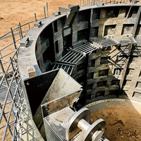 Coffrage métallique mobile intégral MJY pour le coulage de béton de revêtement de puits
