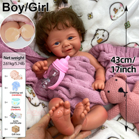Poupées Reborn en silicone Vivienne personnalisées de 17 pouces avec cheveux enracinés, texture de veines réaliste, lot mixte accepté, prix d'usine bas
