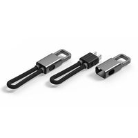 Kabel Pengisi Daya USB-C Portabel dengan Gantungan Kunci, Kawat Terjalin & Cangkang Paduan Seng, Pengisian Cepat 60W, USB-C ke USB-C dengan Fungsi Sinkronisasi Data