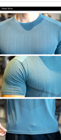 Ropa deportiva para hombre, camiseta de gimnasio, 90% poliéster, 10% elastano, camiseta de gimnasio de rendimiento atlético activo que absorbe la humedad de secado rápido para hombre