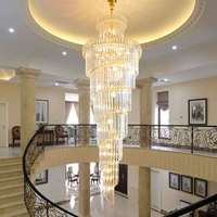 Lustre en spirale de grande taille à hauteur réglable pour salon et hall d'hôtel, idéal pour les maisons à architecture duplex