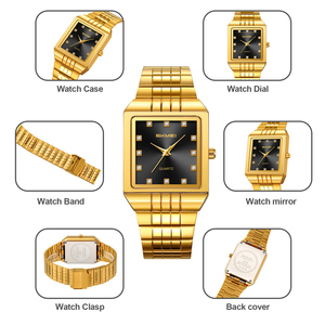 Montre analogique classique simple pour homme, carrée, style antique, dessin animé, luxe, mode, en acier inoxydable, étanche, quartz, avec logo personnalisé OEM - Product Image 5