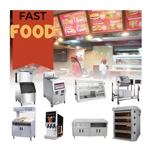 Equipo de comida rápida para restaurantes, kiosco de comida rápida, hamburguesa, pollo