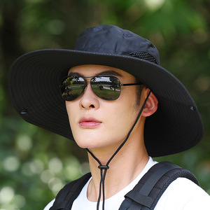 Fisherman's Hat Men's Sun Hat Wide Brim Breathable Quick Dry Summer Outdoor Fishing Hat Adult Unisex Navy Blue - Product Image 2