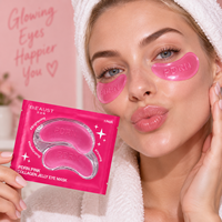 Patchs pour les yeux personnalisés avec logo rose, caféine, PDRN, collagène, pour les soins quotidiens de la peau