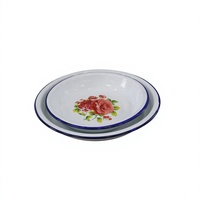 Plateau rond en émail personnalisé avec logo imprimé, classique, fait main, écologique, sûr, durable, compatible lave-vaisselle, pour servir les aliments, assiette à riz