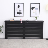 Cache-radiateur en gros style européen, cache-radiateur en bois MDF noir extra large pour radiateur chauffant