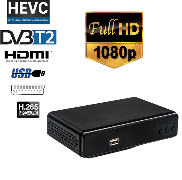 FULL HD TV Decoder DVBT2+C DVB-C Combo Set Top Box DVBC TV Receiver H.265 Small Tv Box HEVC Set-Top Box