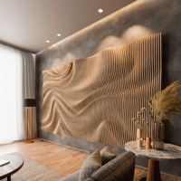 Panneau mural en bois 3D paramétrique personnalisable, panneau mural pour téléviseur, panneau mural pour téléviseur en relief, installation facile, panneau décoratif texturé