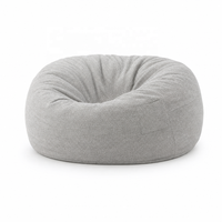 Promotion : Fauteuil Poire Géant en Tissu Doux au Design Moderne, Rembourré en Éponge Déchiquetée, Canapé-Lit Rond Confortable pour Salon, Chambre et Balcon