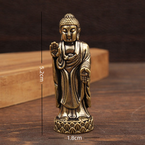 Estatua de Buda Vairocana de latón, figura de mesa de 1 pieza para decoración del hogar y el coche - Product Image 4