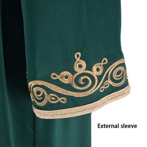 เดรสแม็กซี่เดรสยาวปักลายดอกไม้ชุดเดรสราตรีแฟชั่นสำหรับสตรีชุดเดรสยาวสไตล์ดูไบ - Product Image 6