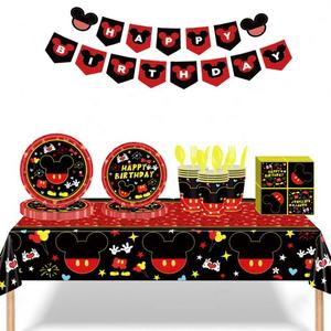 Fournitures de fête d'<span class=keywords><strong>anniversaire</strong></span> pour enfants <span class=keywords><strong>Mickey</strong></span> rouge pour la célébration des vacances - Product Image 1