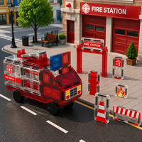 Bloques Magnéticos para Niños, 30 Piezas, Set de Construcción de Camión de Bomberos, Bloques de Construcción Magnéticos con Impresión UV, Juguete de Construcción STEM, Venta al Por Mayor OEM