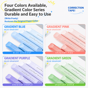 Cinta Correctora <span class=keywords><strong>de</strong></span> Alta Calidad con Gradiente, Estilo Bolígrafo, Cobertura Suave y Precisa, Disponible en Azul, Rosa, Morado y Verde, Lista para Enviar - Product Image 2