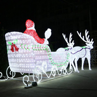 Traîneau acrylique du renne 3D avec les lumières menées pour la décoration de Noël de faveur de mariage