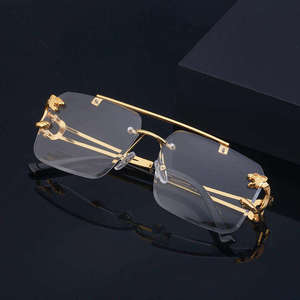Q104 Lunettes de soleil polarisées sans monture, style vintage tête de léopard, double pont, protection UV400, unisexe, à la mode et abordables - Product Image 5