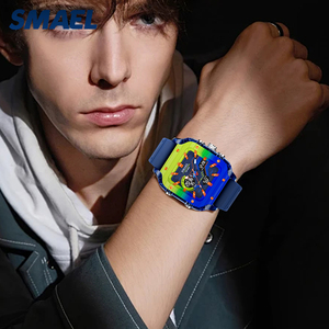 Montre homme SMAEL 8133 tendance style méca et geek, double affichage, étanche, carrée, multifonction, cadeau pour homme - Product Image 3