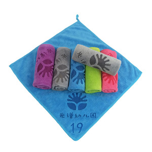 Microfiber Kindergarten Hand Towel 25x25cm Quick Dry With Heat <b>Pressed</b> Logo For Kids Bath Towels - Product Image 5