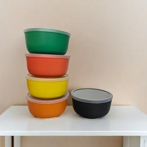 Bols de service en <span class=keywords><strong>plastique</strong></span> empilables de qualité supérieure de 35 oz avec couvercles passe au micro-ondes et au congélateur pour les enfants à manger bols à mélanger de cuisine - Product Image 3