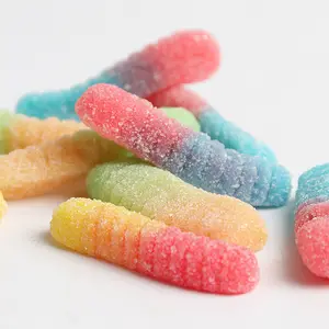 children's snacks sour sugar rubber candy gummi sour worms wholesale gummy candy Gummy Candy