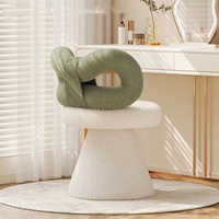 Tabouret de coiffeuse moderne en bois français pour salon, appartement, nail art, nœud