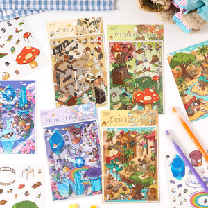 <span class=keywords><strong>3</strong></span> autocollants par paquet, série Oasis Journey, autocollants de paysages créatifs, autocollants 3D pop-up pour enfants - Product Image 2