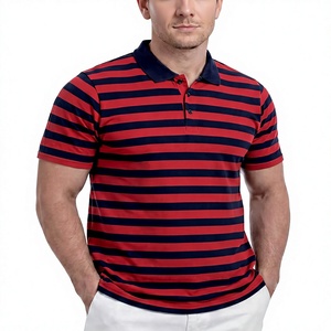 Camisetas Polo a Rayas para Hombre, Suaves, 100% Mezcla de Algodón, Manga Corta, Corte Atlético, Cuello Golf, para Verano - Product Image 4