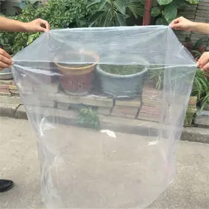 1-2 Meter High Custom Transparent Waterproof Dust Packing Print Plastic PE Pallet Cover Bag