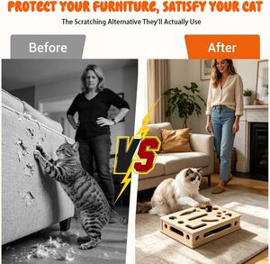 2026 Boîte d'enrichissement interactive pour chat, grand format, avec lime à griffer et papier abrasif, alternative sans stress aux coupe-ongles, jouet - Product Image 4