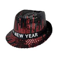 Chapeau Fedora à paillettes Deluxe Happy New Year