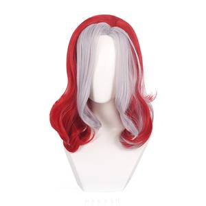 Venta al por mayor <span class=keywords><strong>Killer</strong></span> <span class=keywords><strong>Seven</strong></span> Lycorisradiata Cosplay peluca 45cm medio largo rojo plata Anime Peluca sintética resistente al calor Peluca de pelo - Product Image 2