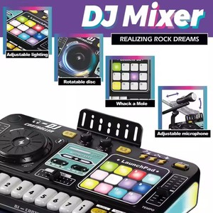 DJミキシングコントローラ多機能Bluetooth DJプレーヤー子供用楽器マイク付き子供用教育玩具 - Product Image 2